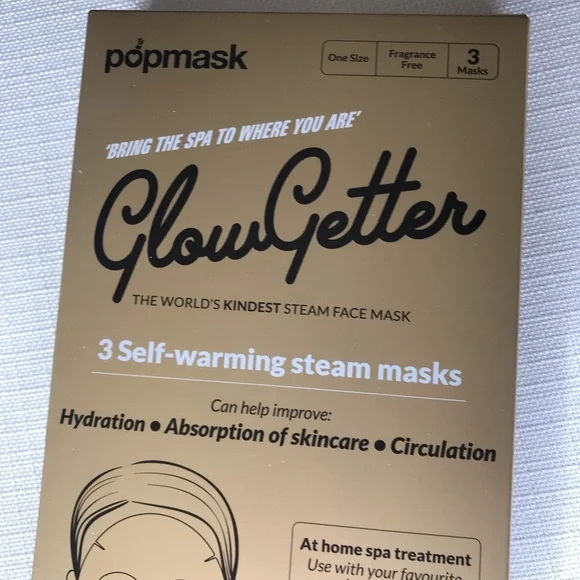 Anthropologie Popmask Glowgetter Spa Self Warming Steam Masks, Box of 3, NIB - Picture 6 of 14